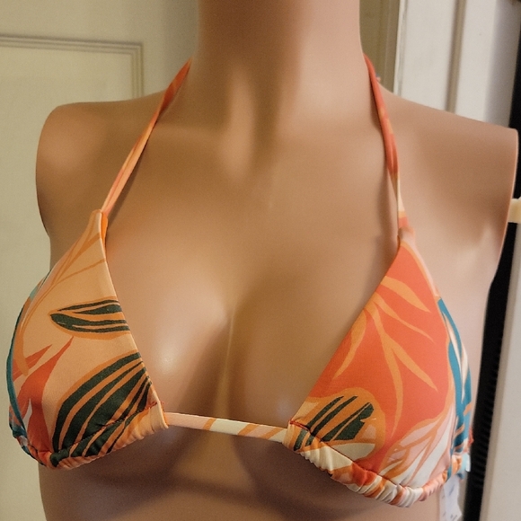 Vitamin A Other - Vitamin A Sustainable Swimwear Orange and Blue Halter Bikini Top Size XS